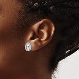 Sterling Silver Teardrop Stud Earrings Pear CZ Center Halo
