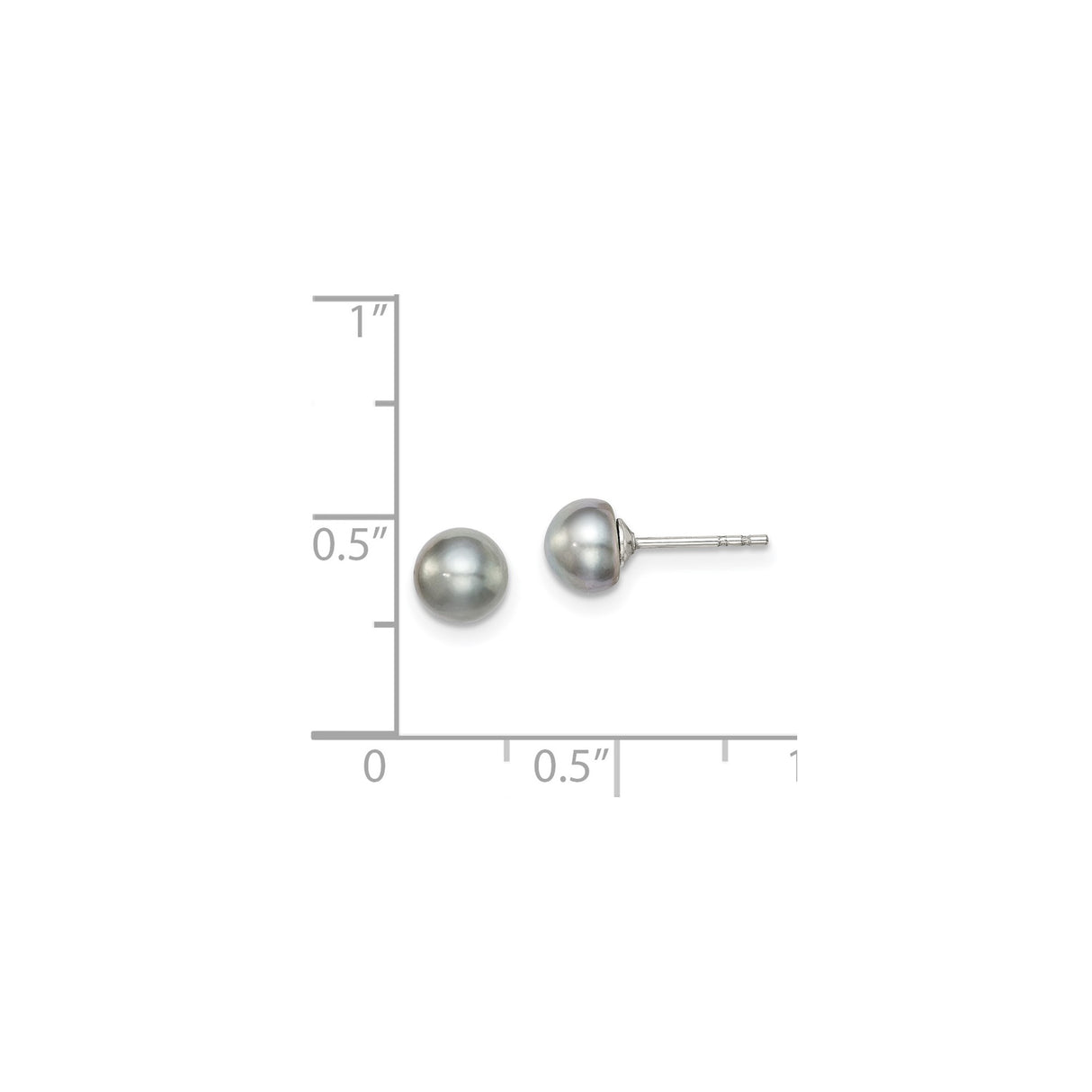 Sterling Silver Stud Earrings with Round White Freshwater Pearls, Classic Minimalist Design