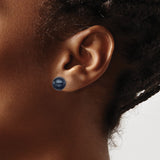 Sterling Silver Stud Earrings with Black Freshwater Cultured Pearls, Classic Minimalist Style