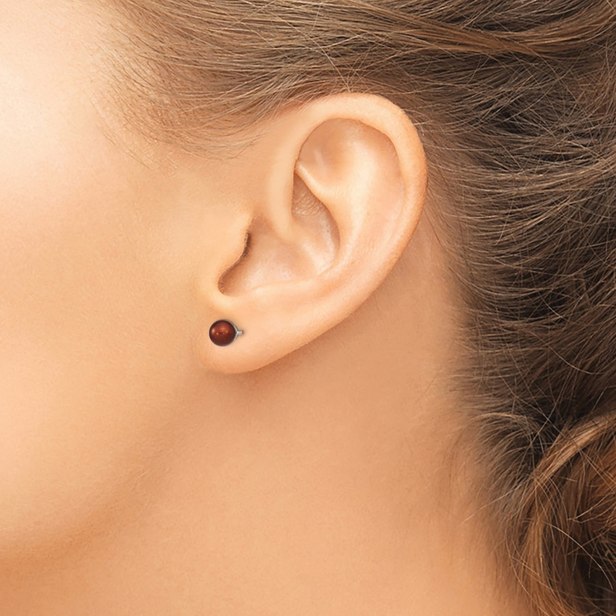 Sterling Silver Hypoallergenic Stud Earrings Round Beads