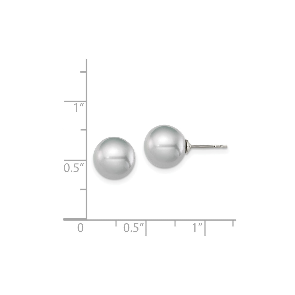 Sterling Silver Pearl Stud Earrings, Classic Minimalist Design for Women