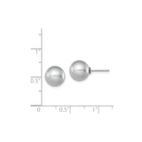 Sterling Silver Pearl Stud Earrings, Classic Minimalist Design for Women