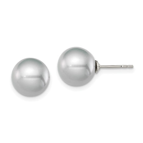 Sterling Silver Pearl Stud Earrings, Classic Minimalist Design for Women