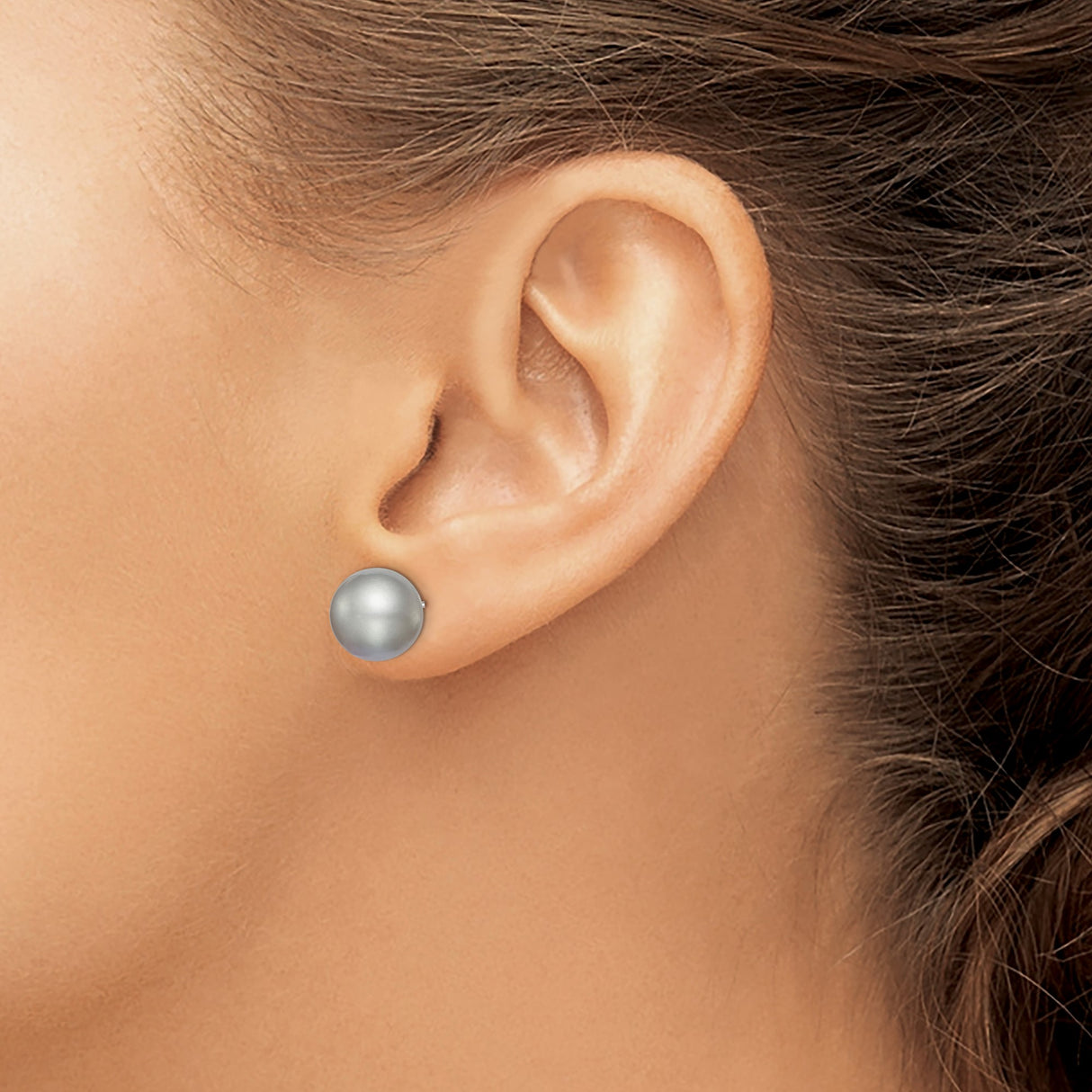 Sterling Silver Pearl Stud Earrings with Round White Simulated Pearls, Classic Minimalist Design