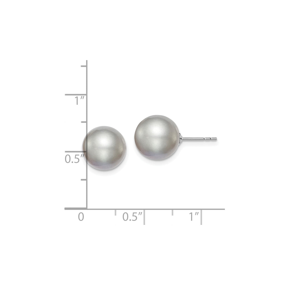 Sterling Silver Pearl Stud Earrings with Round White Simulated Pearls, Classic Minimalist Design