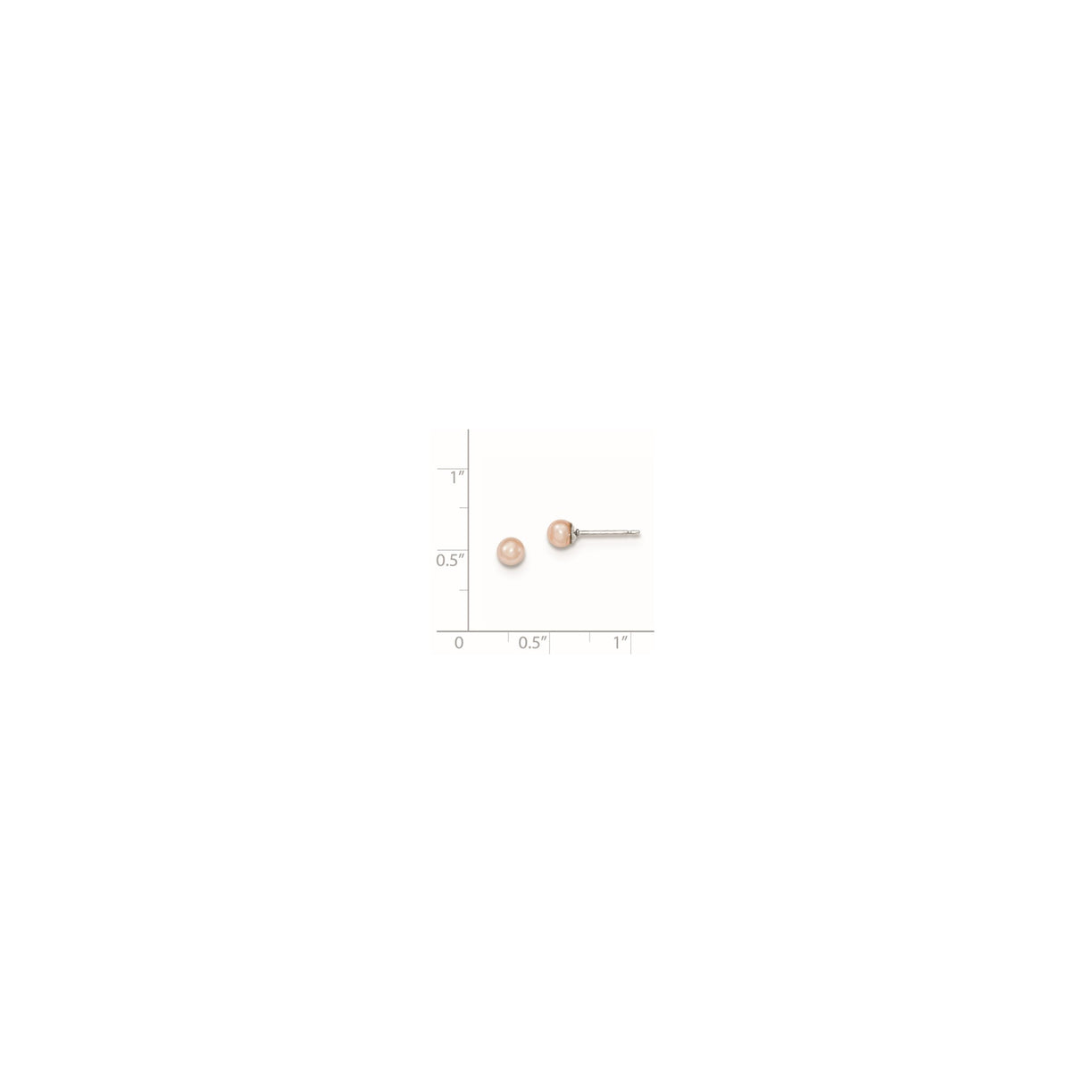 Sterling Silver Round Pink Freshwater Pearl Stud Earrings