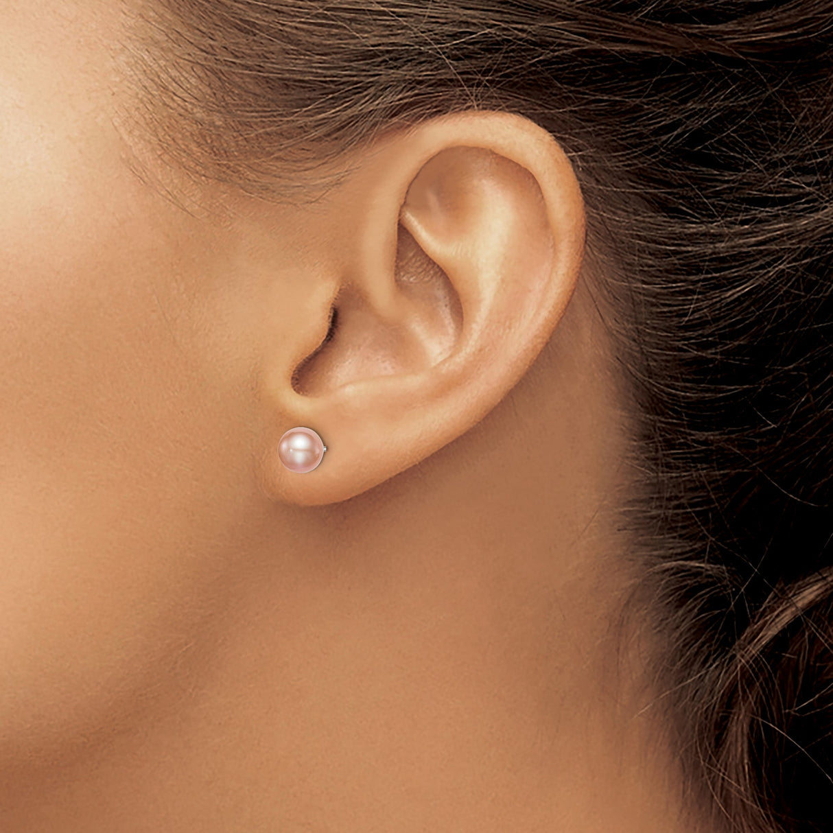 Sterling Silver Pearl Stud Earrings with Soft Pink Freshwater Cultured Pearls, Minimalist Bridal Style