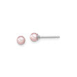 Sterling Silver Stud Earrings with Pink Freshwater Pearls, Classic Minimalist Design for Women