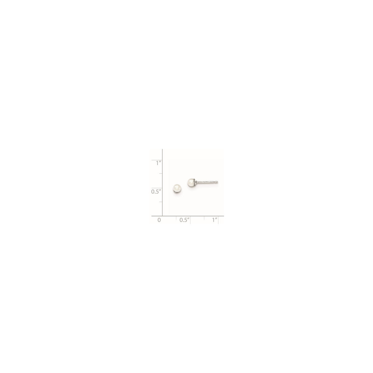 Sterling Silver Pearl Stud Earrings, Round White Cultured Pearls, Classic Minimalist Design