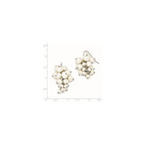 Sterling Silver Drop Earrings with Faux White Cluster Pearls, Grape Design Dangle Jewelry