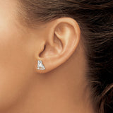 Sterling Silver Ice Skate Boot Stud Earrings, Winter Sports Theme Jewelry