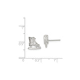 Sterling Silver Ice Skate Boot Stud Earrings, Winter Sports Theme Jewelry