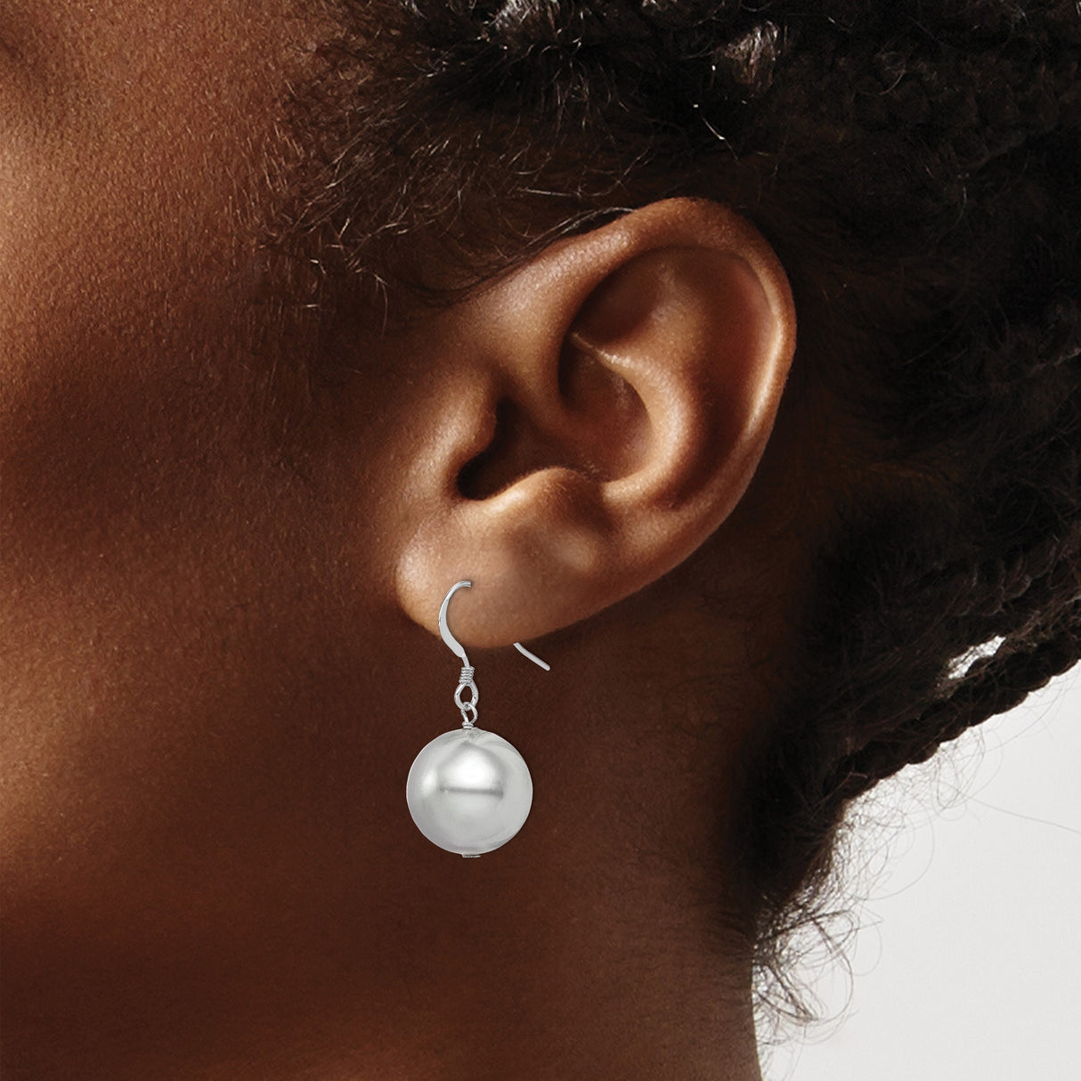 Sterling Silver Dangle Earrings with Large Polished Ball Drops, Minimalist Lightweight Design