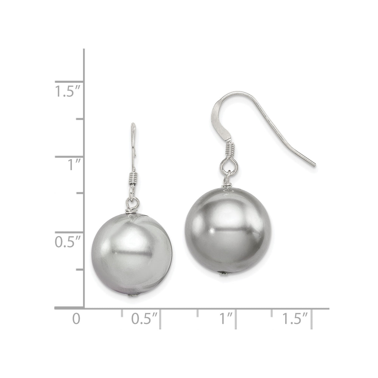 Sterling Silver Dangle Earrings with Large Polished Ball Drops, Minimalist Lightweight Design