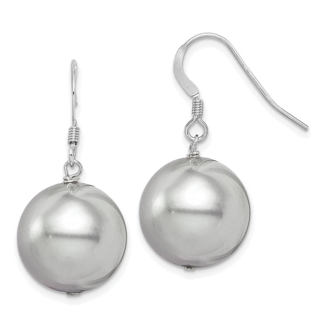 Sterling Silver Dangle Earrings with Large Polished Ball Drops, Minimalist Lightweight Design
