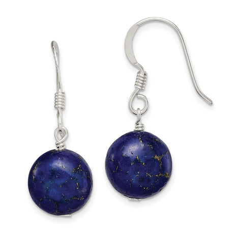 Sterling Silver Dangle Earrings with Lapis Lazuli, Boho Handmade Spiritual Style for Women