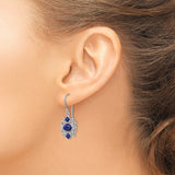 Sterling Silver Dangle Earrings with Lapis Lazuli, Scrollwork, Vintage Boho Style