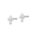 Sterling Silver Cross Pendant with Cubic Zirconia, Satin Finish, Faith Design for Men and Women