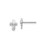 Sterling Silver Cross Pendant with Cubic Zirconia, Satin Finish, Faith Design for Men and Women