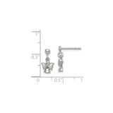 Sterling Silver Angel Dangle Stud Earrings with Cubic Zirconia, Christian Symbol Jewelry
