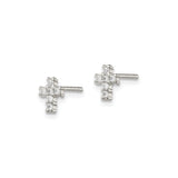 Sterling Silver Cross Pendant with Cubic Zirconia, Minimalist Religious Design for Men and Women
