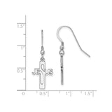 Sterling Silver Cross Pendant and Christian Dangle Earrings with Minimalist Design