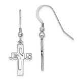 Sterling Silver Cross Pendant and Christian Dangle Earrings with Minimalist Design