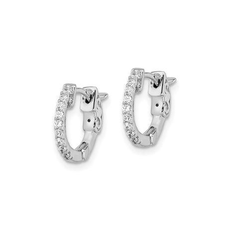 Sterling Silver Dragon Hoop Earrings with Cubic Zirconia, Tribal Fantasy Design