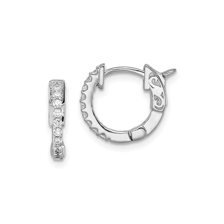 Sterling Silver Dragon Hoop Earrings with Cubic Zirconia, Tribal Fantasy Design