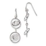 Sterling Silver Dangle Earrings with Interlocking Oval and Circle, Modern Geometric Design
