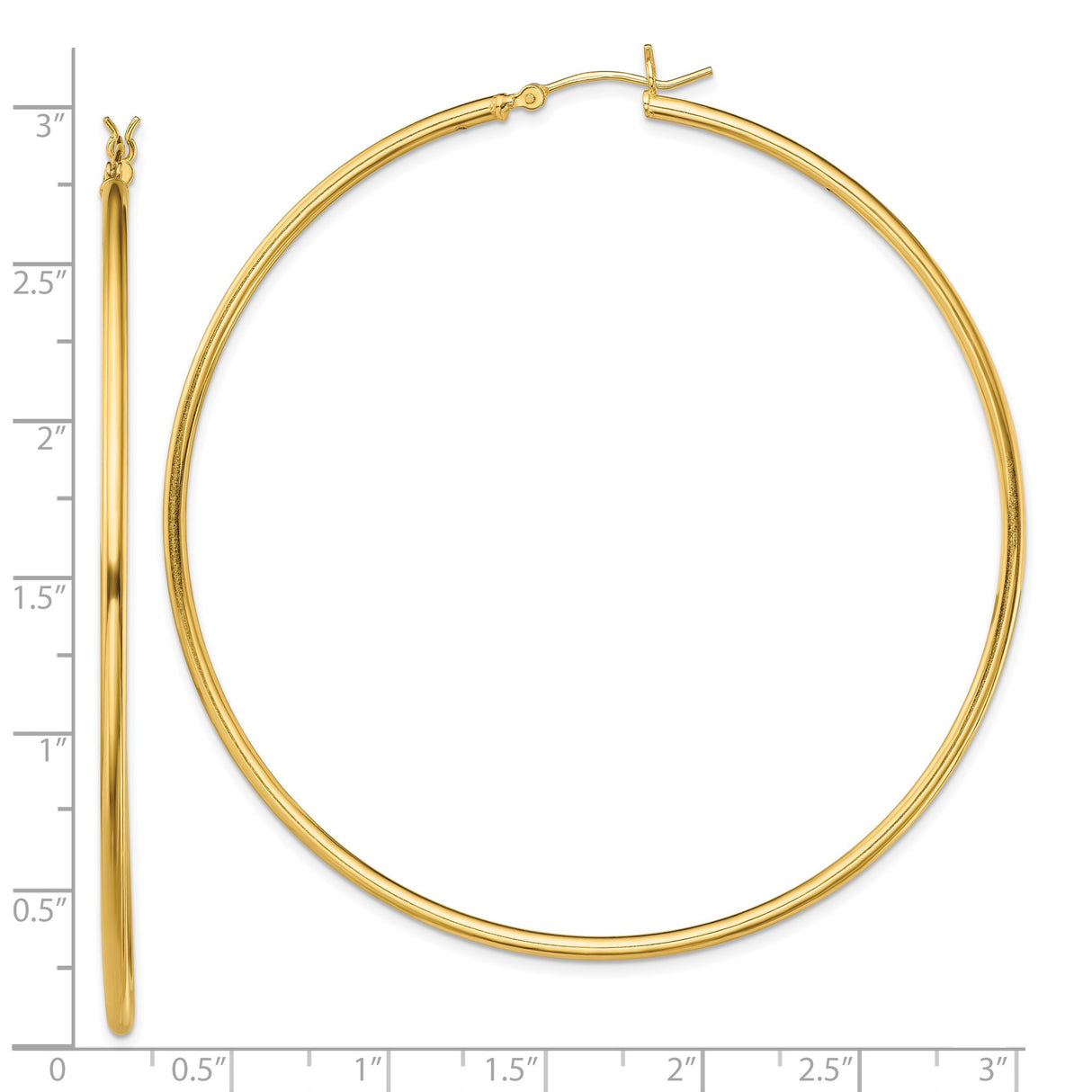 Sterling Silver Large Hoop Earrings, Polished Gold Tone Finish, Minimalist Lightweight Design