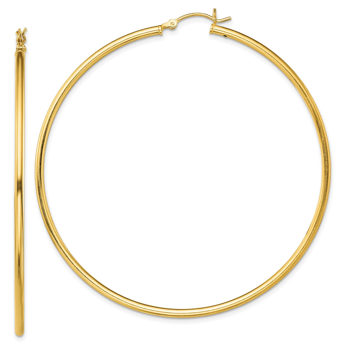Sterling Silver Hoop Earrings, Thin Round Gold Plated Design, Lightweight Minimalist Style