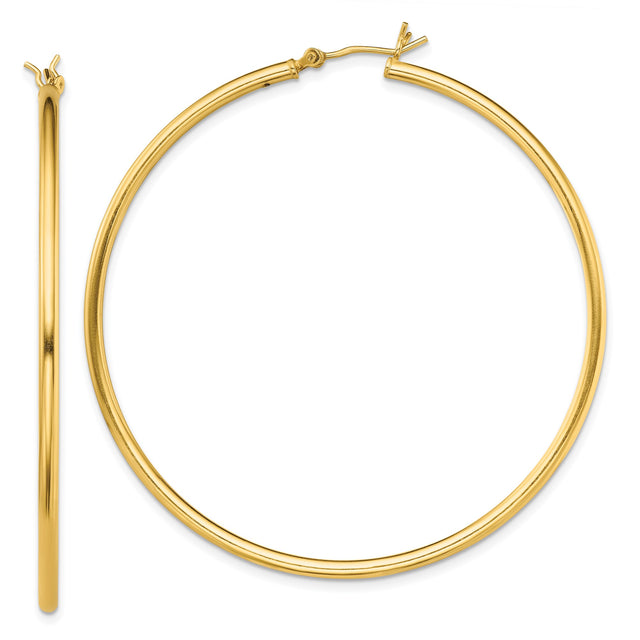 Sterling Silver Gold Plated Hoop Earrings, Lightweight Minimalist Round Design for Women