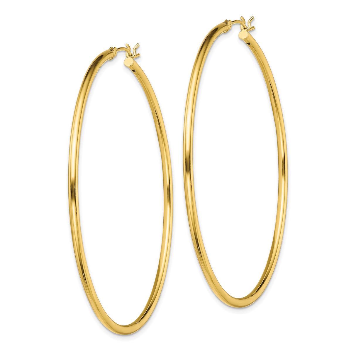 Sterling Silver Hoop Earrings, Gold Plated Medium Round Design with Polished Finish