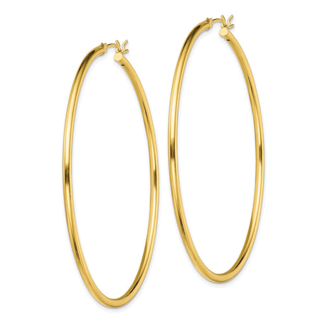 Sterling Silver Hoop Earrings, Gold Plated Medium Round Design with Polished Finish