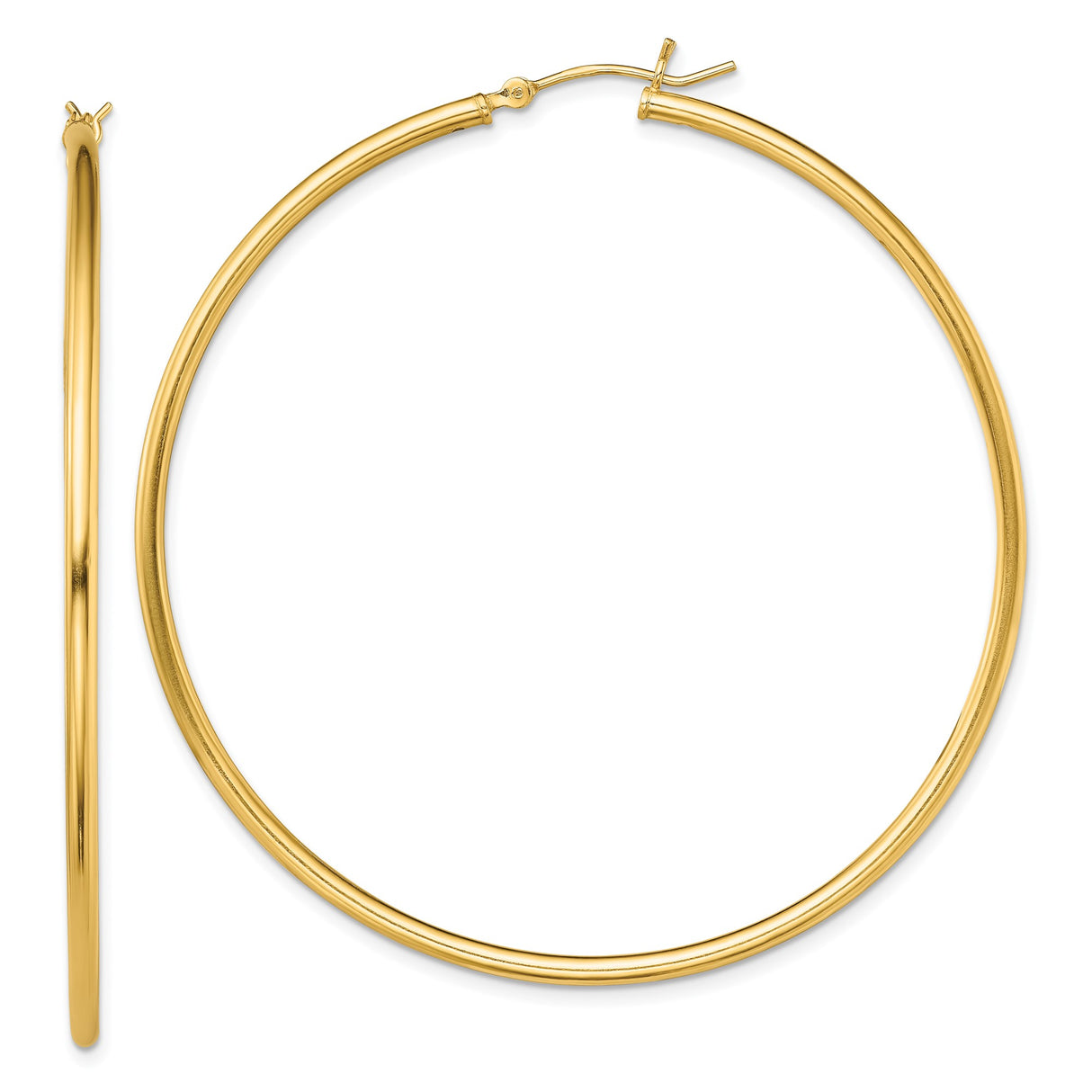 Sterling Silver Hoop Earrings, Gold Plated Medium Round Design with Polished Finish