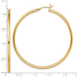 Sterling Silver Hoop Earrings, Large Gold Tone, Lightweight Polished Round Tube Style for Women
