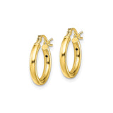 Sterling Silver Hoop Earrings, Gold Tone Smooth Polished Small Tube Hoops for Women