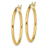 Sterling Silver Gold Plated Hoop Earrings, Classic Polished Round Tube Design for Women