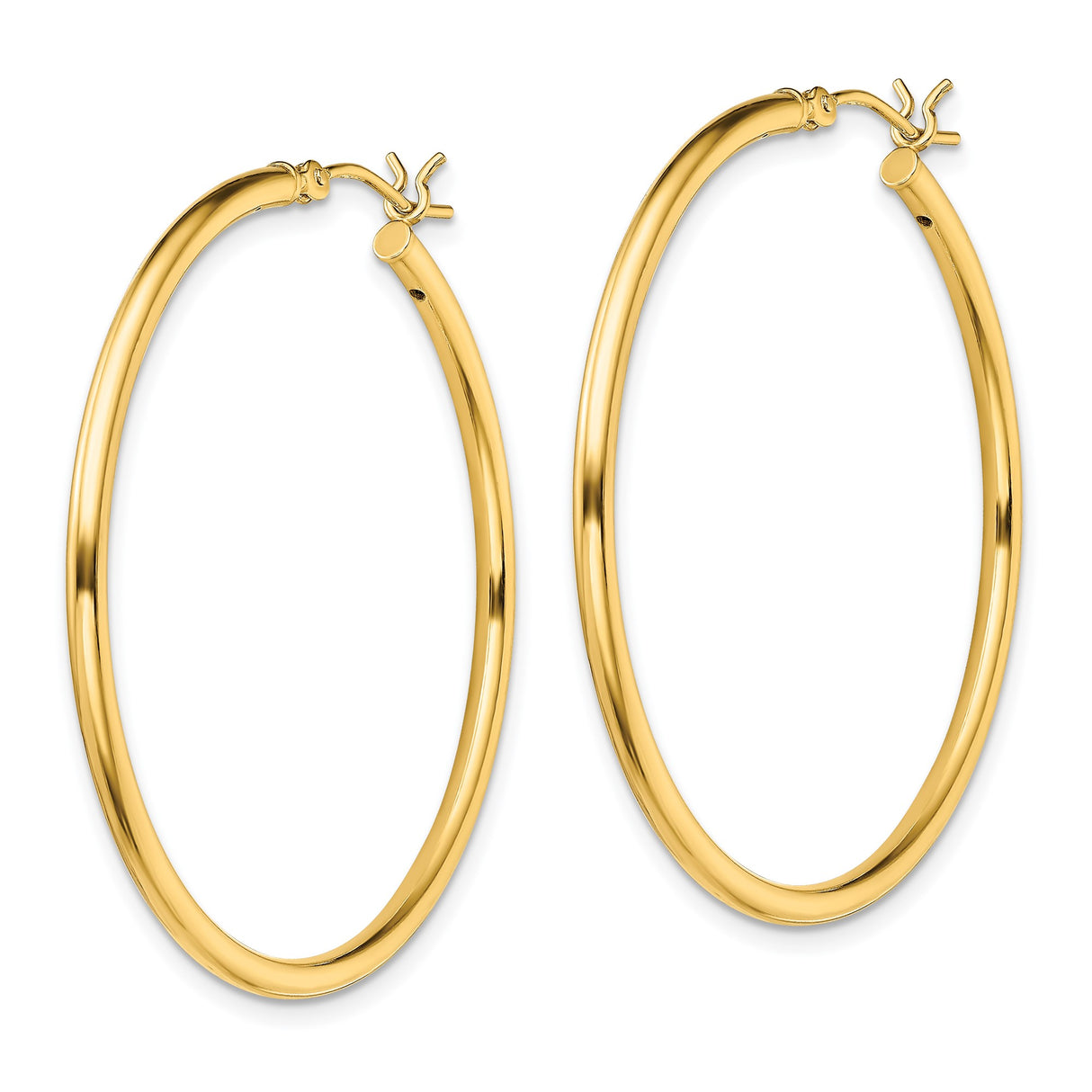 Sterling Silver Hoop Earrings with Polished Gold Tone, Minimalist Tube Design for Women