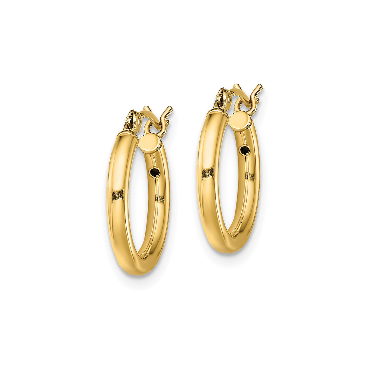 Sterling Silver Gold Plated Hoop Earrings, Classic Round Tube with Polished Finish for Women