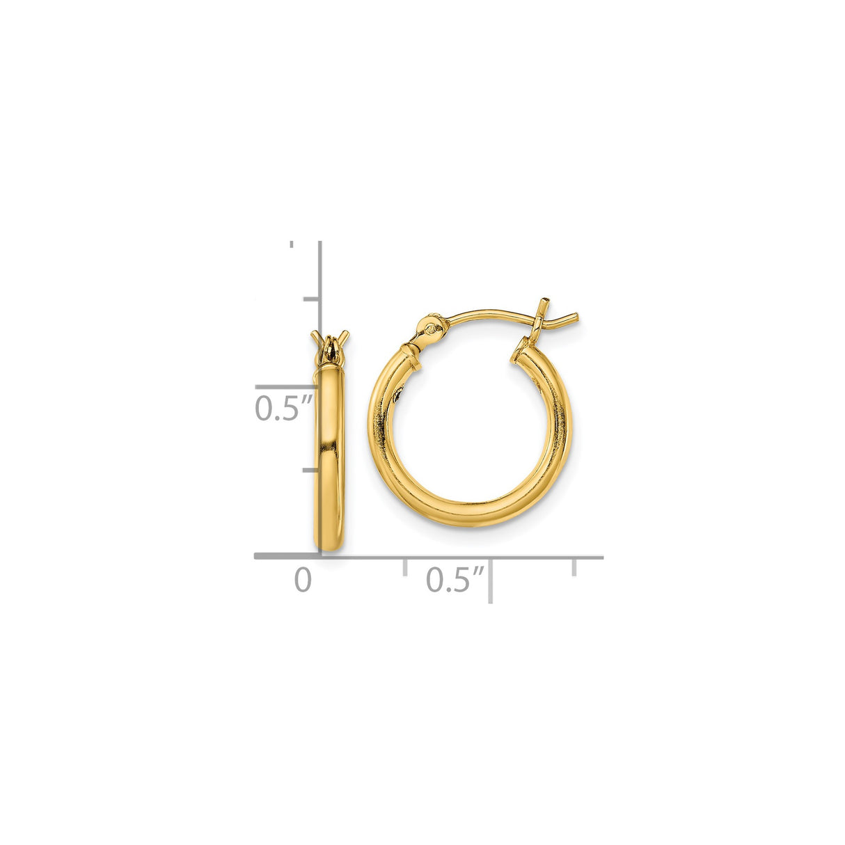 Sterling Silver Gold Plated Hoop Earrings, Classic Round Tube with Polished Finish for Women