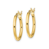 Sterling Silver Tube Hoop Earrings, Gold Plated, Polished Finish, Medium Size for Women