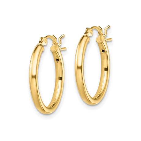 Sterling Silver Gold Plated Tube Hoop Earrings, Classic Polished Round Minimalist Style