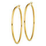 Sterling Silver Hoop Earrings, Large Gold Plated Round Tube with Smooth Finish, Minimalist Design