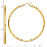 Sterling Silver Hoop Earrings, Large Gold Plated Round Tube with Smooth Finish, Minimalist Design
