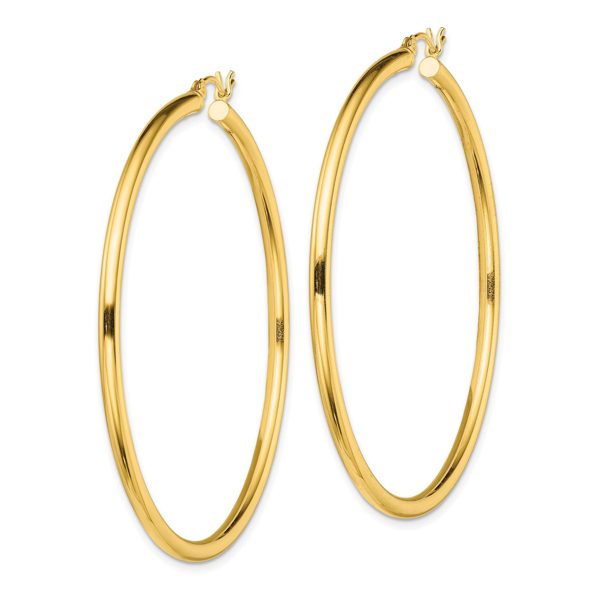 Sterling Silver Hoop Earrings, Gold Plated Classic Round Tube Design for Women
