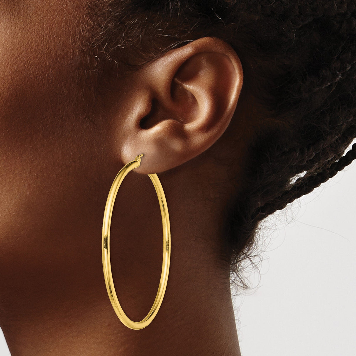 Sterling Silver Hoop Earrings, Gold Plated Classic Round Tube Design for Women