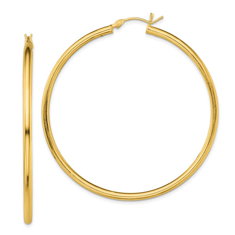 Sterling Silver Hoop Earrings, Gold Plated Classic Round Tube Design for Women