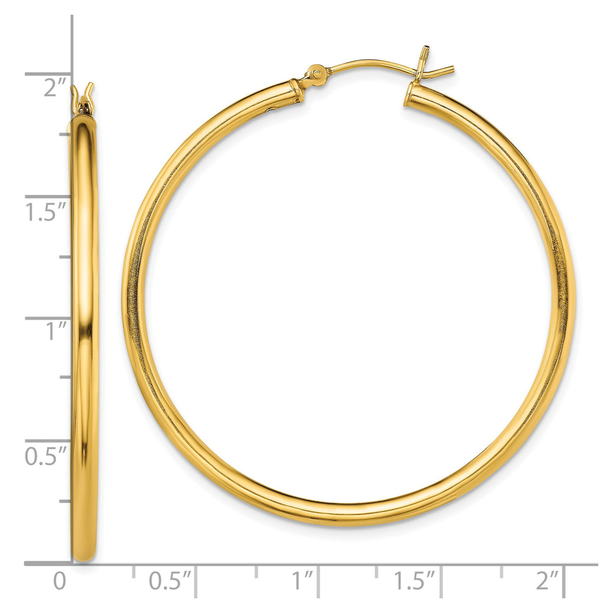 Sterling Silver Hoop Earrings with Smooth Finish, Classic Gold Plated Round Tube Design for Women